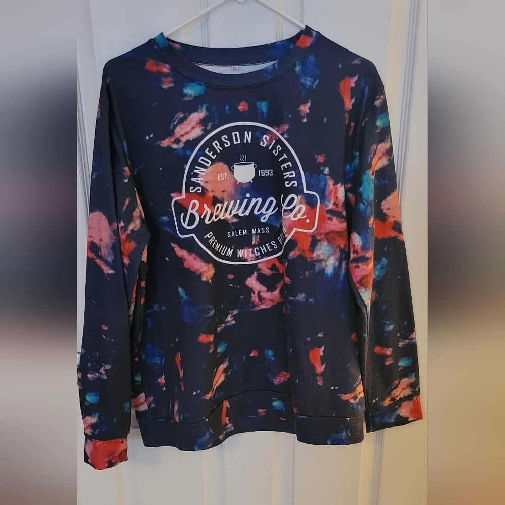 XL Tie-Dye Sweatshirt Sanderson Sisters Brewery "Hocus Pocus"